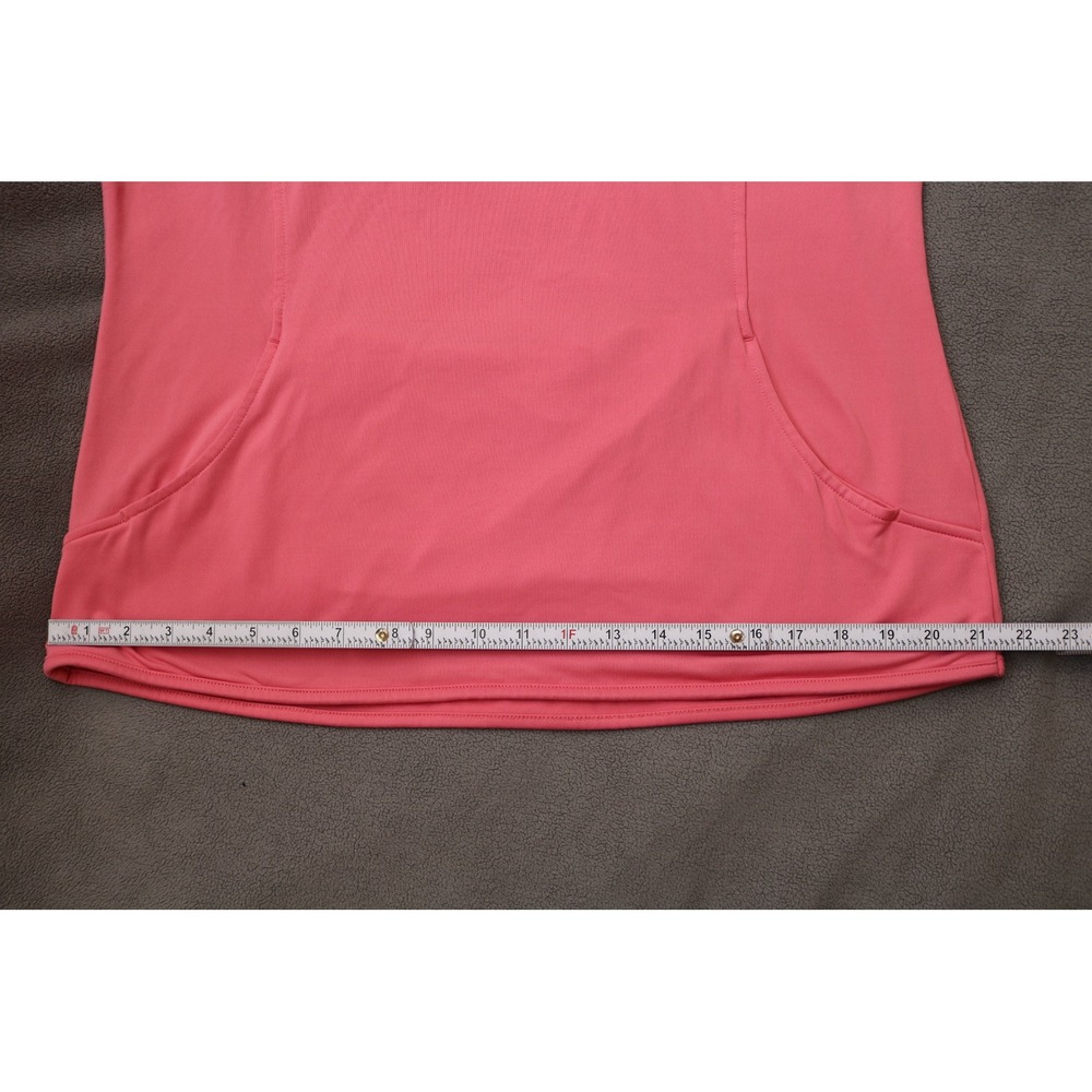SPORTTEK Quarter Zip Pullover Jacket Women Large Pink Thumb Hole Activewear Top - Picture 3 of 13